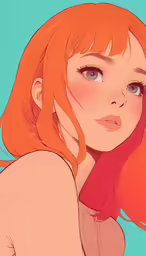 an animated image of a woman with orange hair