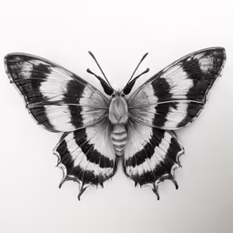 a butterfly is laying down on a white background