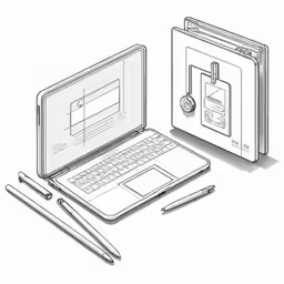 the ipad and an external computer are seen in this illustration