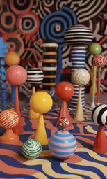 a variety of plastic objects sitting on the ground