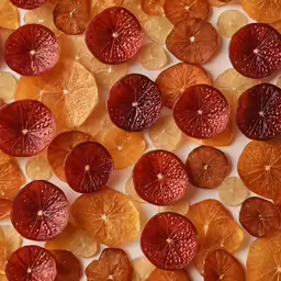 a number of dried fruits sitting next to each other