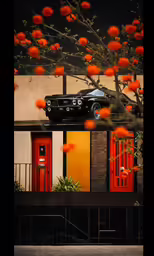 a car that is sitting on top of a building