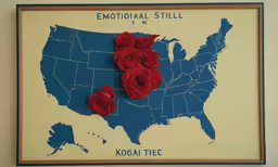 a map with flowers on top of it