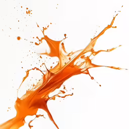 a white background has orange ink in it