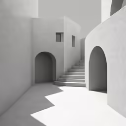 architectural drawings of staircase and buildings in the daytime