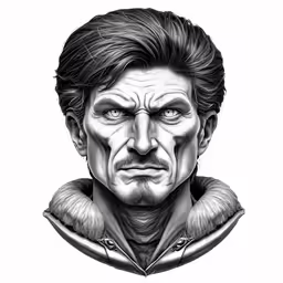 a black and white portrait of an older man