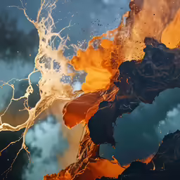 clouds over the water at sunset with an orange and yellow streaking