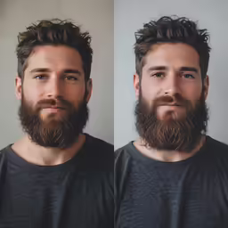 the same man is not happy about this beard