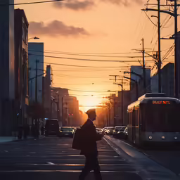 silhouette of cityscape with light traffic and commuter train