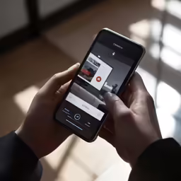 a person is holding their cell phone to check the location