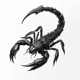an image of a black scorpion on a white background