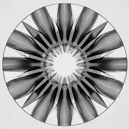 a large mirror with multiple blades on it