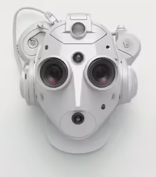 a camera is attached to the side of a robot head