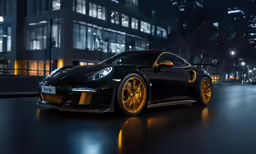 a black and gold bugatti sports car