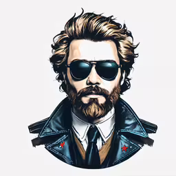 an old fashioned portrait of a man with glasses and a beard,the image is of a man with sunglasses on and beard
