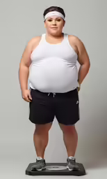 a weight loss woman standing on a scale