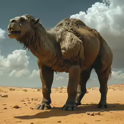an image of a large animal on a desert
