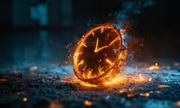 there is a clock that is set on fire