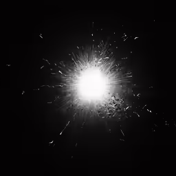 bright bright light on black background with a small flare