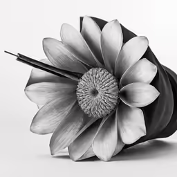 black and white photograph of a flower petals