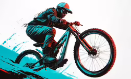 a person riding a bike in the air