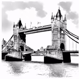 an architectural photograph of tower bridge spanning the thames