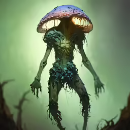 a creature is standing with its arms spread wide