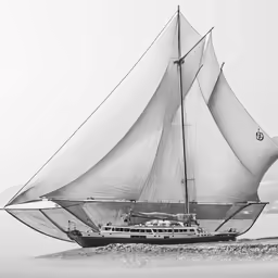 a large boat floating on top of a body of water