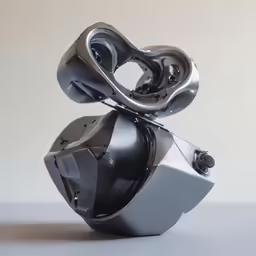 a close up view of the top of a robotic helmet