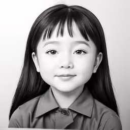 black and white photo of a young girl in a uniform