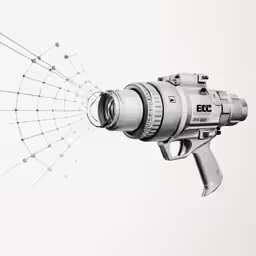 an industrial gun being used as an object