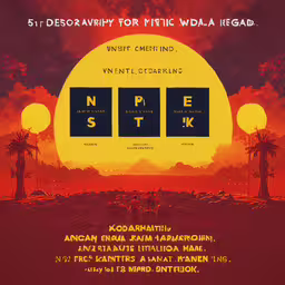 a flyer for the 21st annual of punk, punk punk,an advertisement for a music festival with a sun background