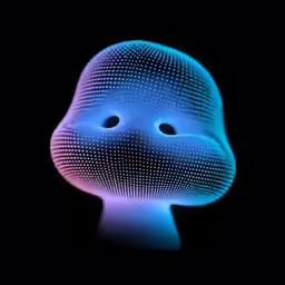 glowing mushroom is sitting in the dark and shining