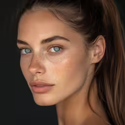 a beautiful woman with light blue eyes posing for a photo,the girl with freckled hair is very blue eyed