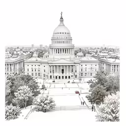 a drawing of the united states capital building