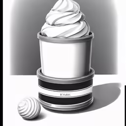 an ice cream sitting in a cup and another one behind it