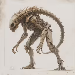 an alien like structure standing in a field