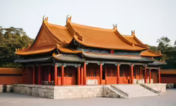 a building with lots of brown roof covering it