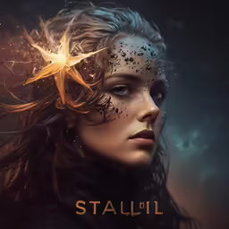 a young girl with star on her head