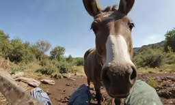 a horse that is looking at the camera