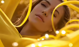 a beautiful woman is looking at the camera