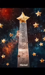stars and an inscription on a black background