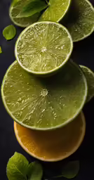 three limes piled on top of each other