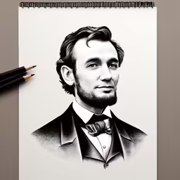 a drawing of the actor abraham lincoln