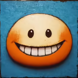 there is an image of a smile painted on a wall