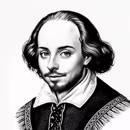 a black and white drawing of shakespeare macbeth