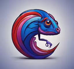 the colorful, stylized animal is shown in a circular frame,an animal made out of colored paper