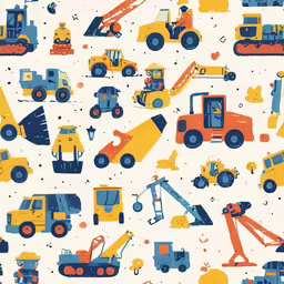 a yellow and blue construction themed wallpaper
