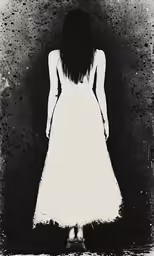 the back view of a woman standing alone