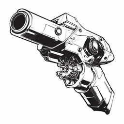 a drawing of a gun with an image of a camera